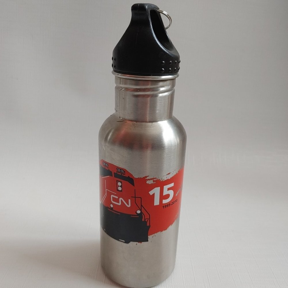 RETRO CN Railway Water Bottle Stainless Steel Carabiner Style 15 Year Ce…